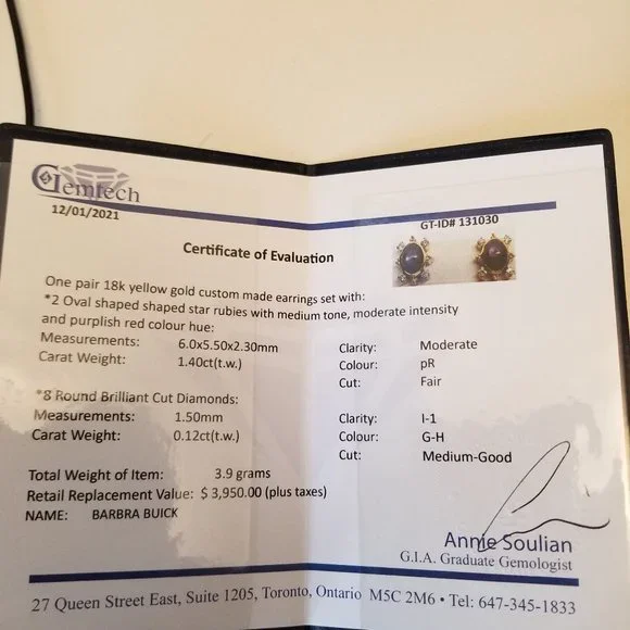 STAR RUBY WITH DIAMONDS - Picture 2 of 2